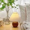 Pleated Table Lamp Ins Nordic Ceramic Bedroom Bedside Lamp Warm and Romantic Simple Ins Style Girl's Heart High-end Retro