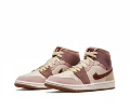 Leather AJ1 Mid Red Bean