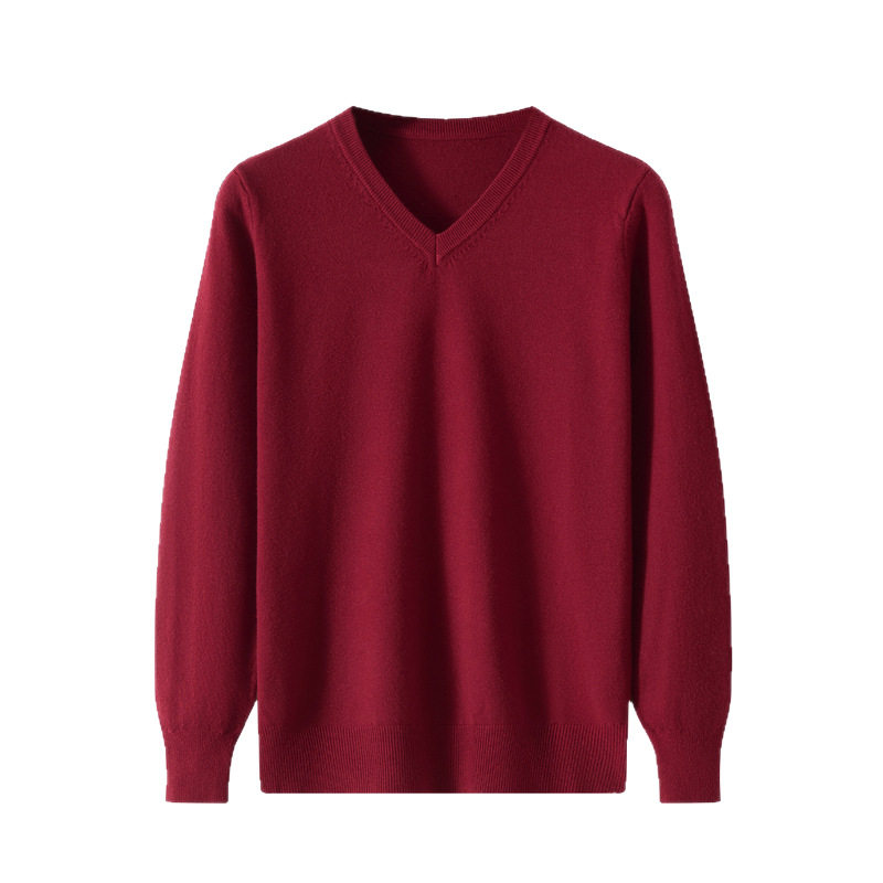 男士羊绒衫v领打底毛衣秋冬套头商务休闲内搭打底针织衫上衣