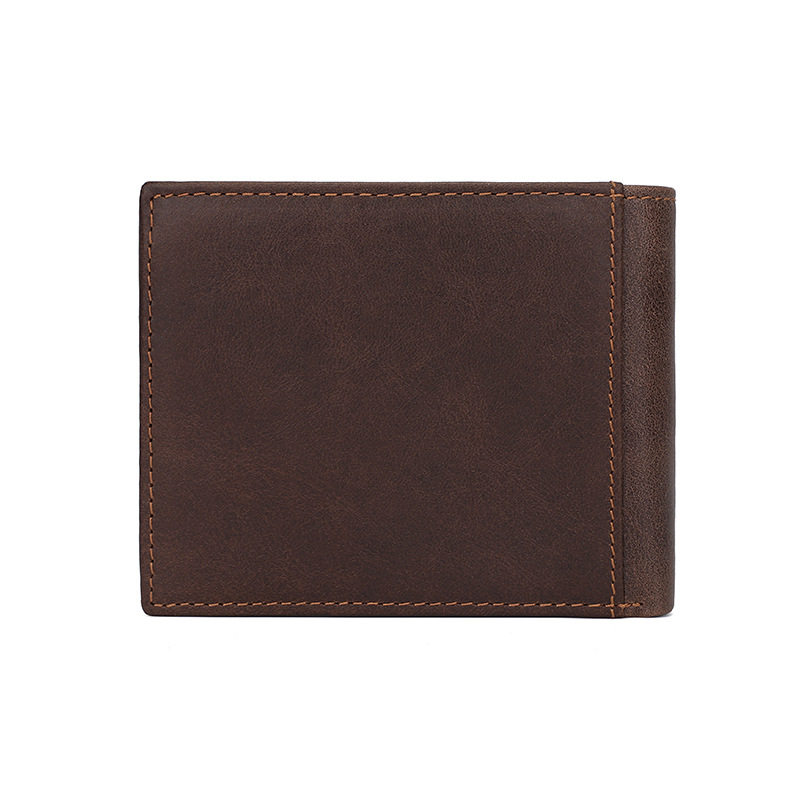 New minimalist retro leather wallet manufacturers foreign trade wholesale multi-card wallet gold clip horizontal coin bag