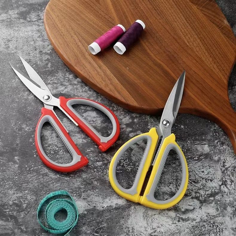 Kitchen household stainless steel household scissors strong kitchen multi-functional tailor scissors student handmade art scissors