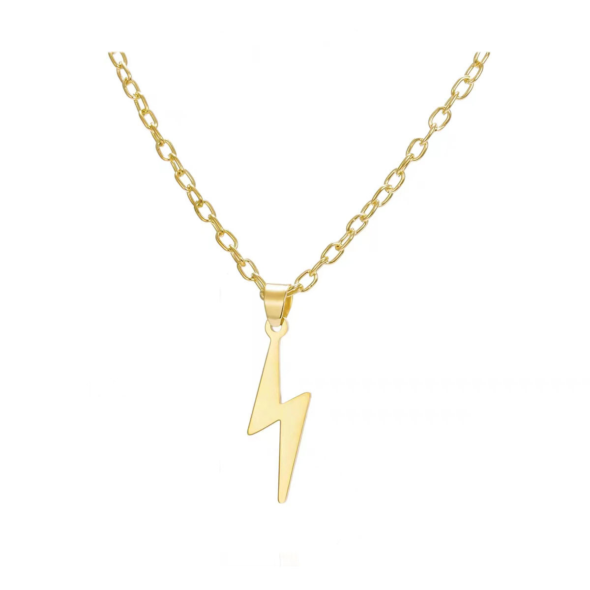 European and American Cross-border Fashion Jewelry Niche Design Sense Lightning Necklace Simple Personality All-match Hip-hop Style Woolen Chain