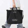Japanese and Korean Style Simple Casual Solid Color Versatile Canvas Large Capacity Men's College Student Class Commuting Tote Crossbody Bag