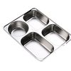 Food-Grade 304 Stainless Steel Divided Plate for Canteens, Student Fast Food Plate, Light Luxury, High Aesthetic Value, Commercial Tableware Tray
