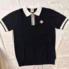 C a New Jacquard Lapel Casual Short-Sleeved Polo Shirt Men's Ice Silk Breathable Contrast Color Business Casa