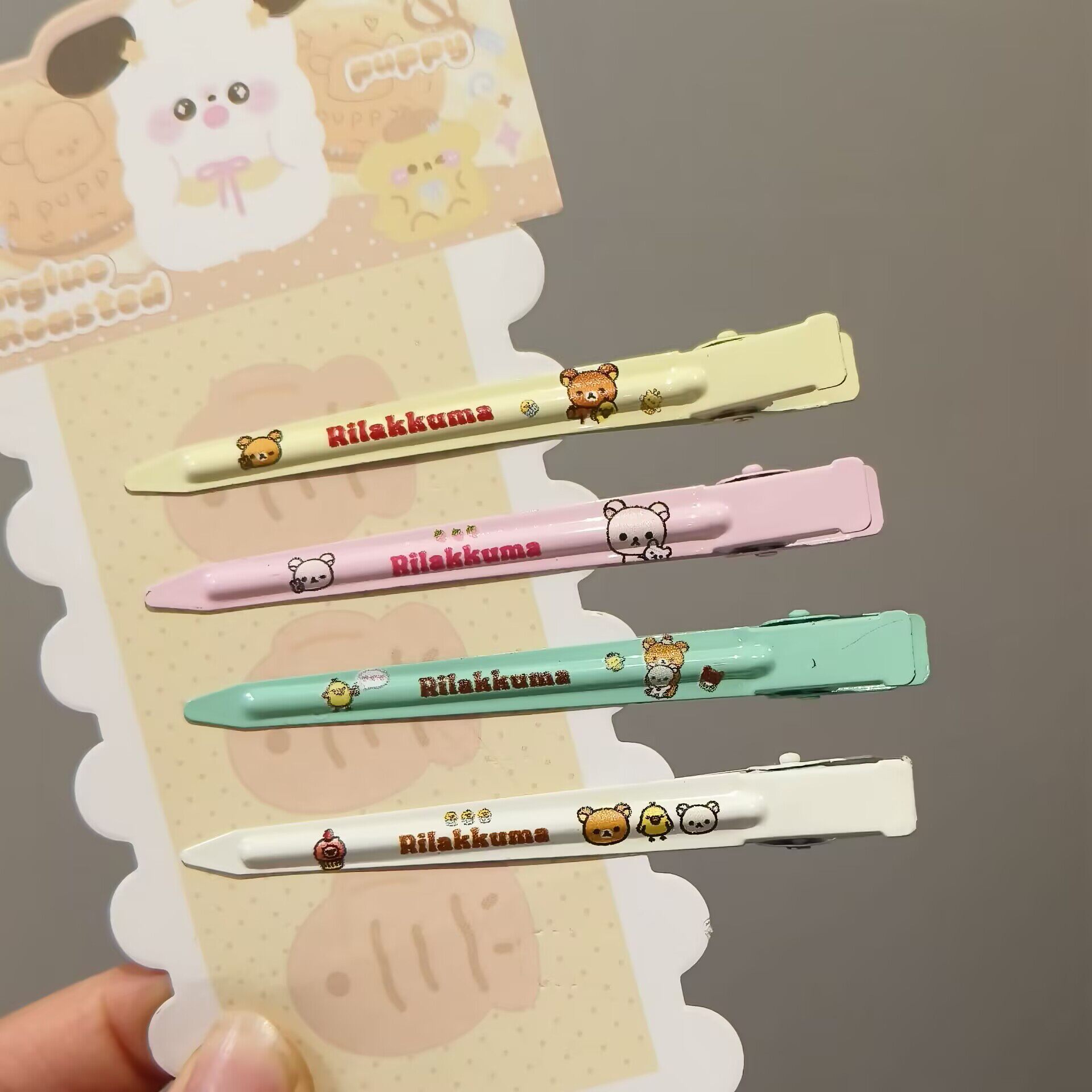 Cute Rilakkuma letter metal long bar hairpin high-looking sw...