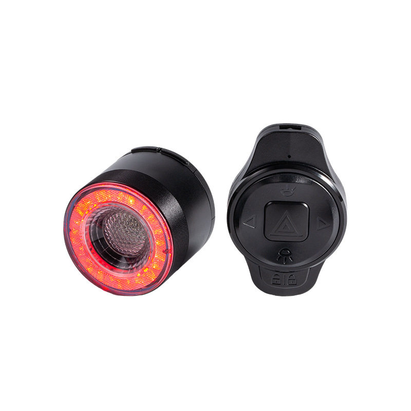 Smart bicycle taillight mountain bike highlight riding light waterproof aluminum alloy brake induction warning light