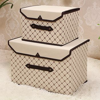 Fabric Printing Folding Storage Box Thickened Non-woven Fabric Storage Box with Lid Clothes Finishing Box Sundries Storage Box