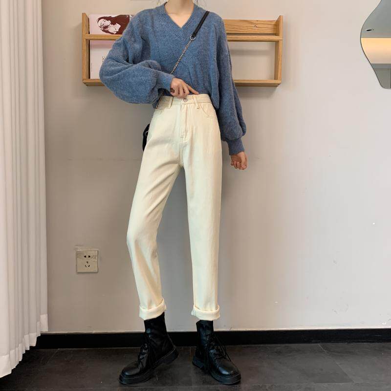 High Waisted Loose Fit Straight Leg Jeans for Women Slimming Cropped Length Casual Style Spring Summer Collection