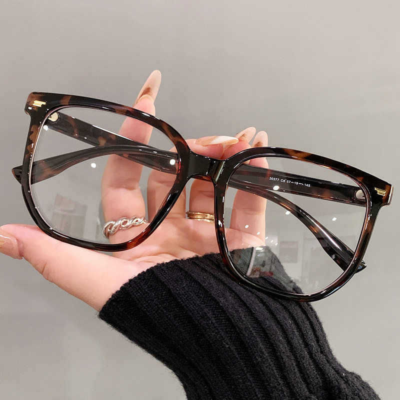 30377 Ultra-Light Plain Tr90 Glasses Frame Large Frame Square Full Frame Anti-Blue Light Glasses for Men and Women Fashionable and High-End