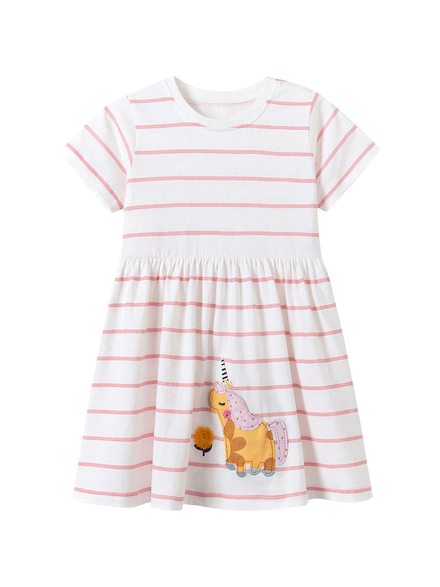 Girls' Summer Striped Cotton Dress Wholesale, Kids' Dress