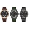 Aiqi Watch Men's Stylish and Simple Three-Eye Quartz Watch with Calendar, Sports Waterproof, Luminous Men's Wristwatch