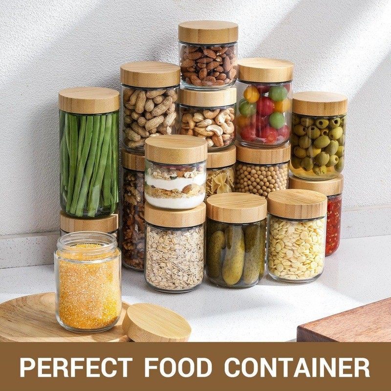 Kitchen Household Moisture-proof Bottle Dried Fruit Snacks Large Capacity Storage Storage Jar Glass Sealed Jar Storage Jar yogurt bottle