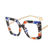 New Style Floral Glasses Frame for Women, European and American Fashion, Large Square Frame, Ultra-Light, Can Be Equipped with Blue Light Blocking Prescription Lenses for Nearsightedness