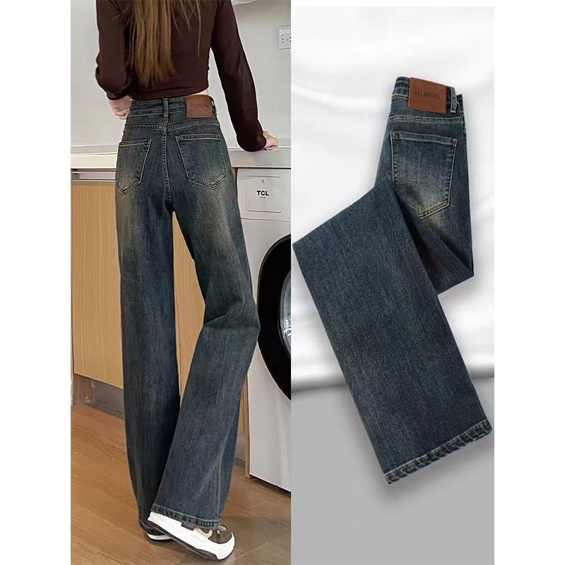 High Waisted Wide Leg Jeans for Women Cropped Length Slim Fit Flattering for Pear Shapes Versatile Casual Wear