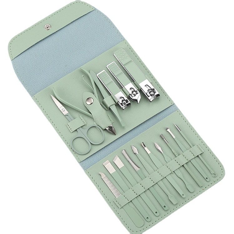 Folding bag 16 piece set nail clippers suit nail clippers nail clippers pedicure tools scissors ear spoon suit wholesale