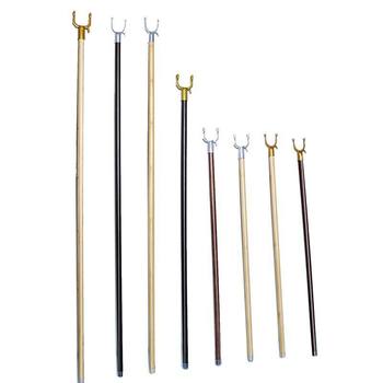 Bamboo Solid Wood Clothes Drying Rod for Home Use, Aluminum Fork Wooden Clothes Rod, Extendable Clothes Drying Rack