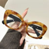 Retro Leopard Print Butterfly Frame Glasses 2025 New High-End Cat-Eye Flat Mirror Cross-Border Internet Celebrity Fashion Glasses Frame