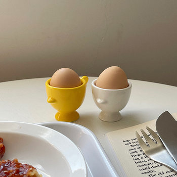 Cross-border ins fun creative egg tray ceramic egg tray desktop storage beauty egg egg cup tableware egg cup