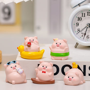 New Product Creative Holiday Leisure Pig Cartoon Doll Hand-Made Car Ornaments Desktop Decorations Healing Ornaments