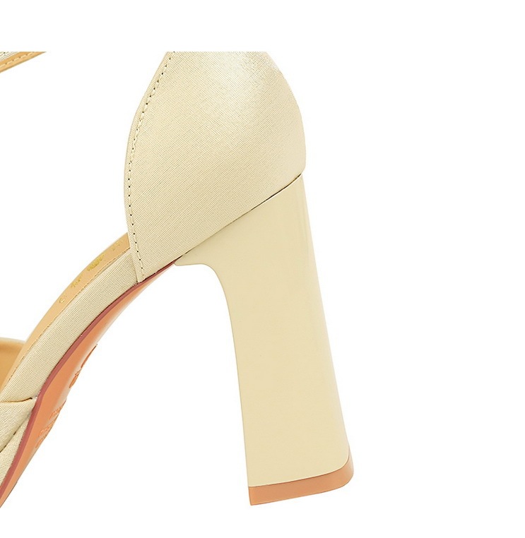 Sandal cao gót nữ quai ngang mũi vuông đế xuồng mặt satin — Màu đen, Màu đỏ rượu, Màu sâm panh, Màu trắng