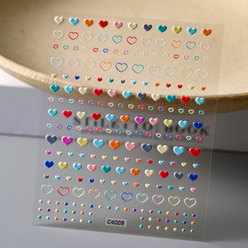 INS style relief 5D girl nail decoration stickers sweet cute National style star rose three-dimensional nail stickers collection