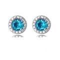 A pair of aquamarine zircon magnetic ear clips