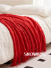 Red New Year Red Blanket Festive Holiday Christmas Casual Blanket Living Room Sofa Decorative Throw Blanket Soft Lunch Blanket J^