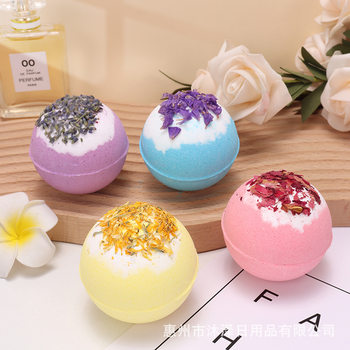 Cross-border Dried Flower Bath Salt Ball 100g Explosive Bath Ball Hotel Essential Oil Fragrance Salt Bath Ball Bath Ball Spot Wholesale