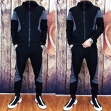 Спортивный костюм для отдыха, мужской весенне-осенний молодежный модный свободный тонкий комплект из двух предметов с капюшоном, мужской костюм