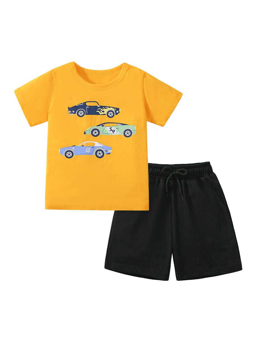 Short-sleeve Boys' Set, [Style] Kids' Outfit, Cute Car Summer Kids' Clothing