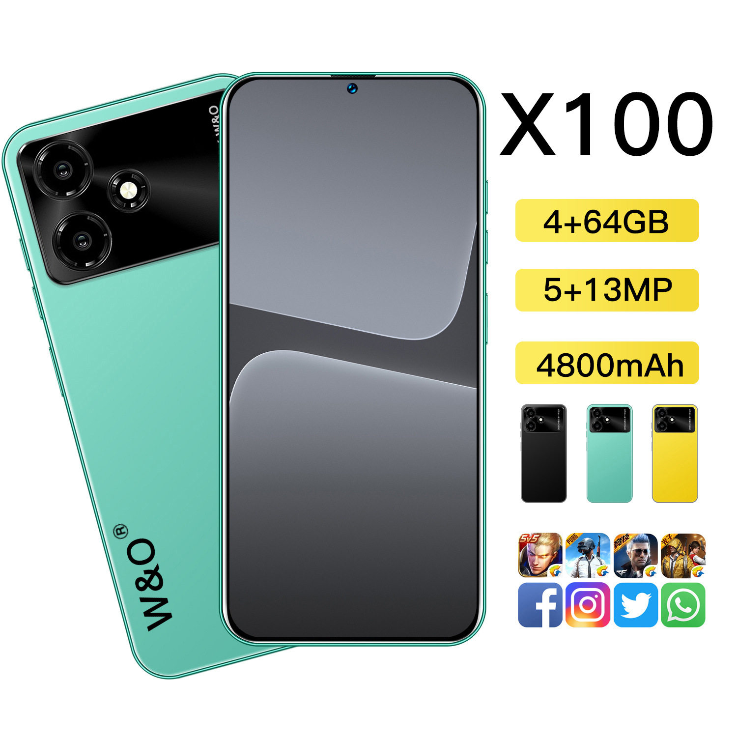 W&O X100  6.8寸超大屏3+32G安卓4G智能手机 跨境现货 16+512G