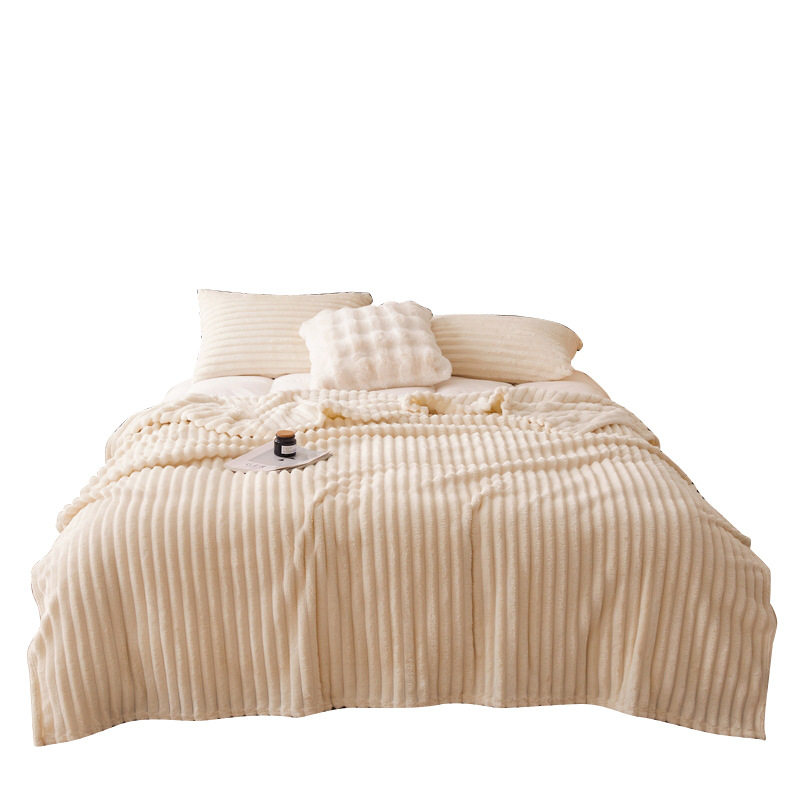 New magic wool blanket cross-border trade solid color draw blanket single double plain rabbit wool blanket wholesale and retail