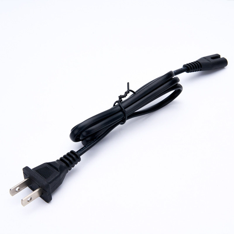 AC wire pure copper core two-pin two-core plug wire pvc double-layer insulated power cord international U.S. gauge tail connection wire