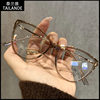 Cat's Eye Fashion Glasses Frame Women's Large Frame Plain Face Slimming Ultra Light Fashionable Eyes Frame Trendy Men's 8222