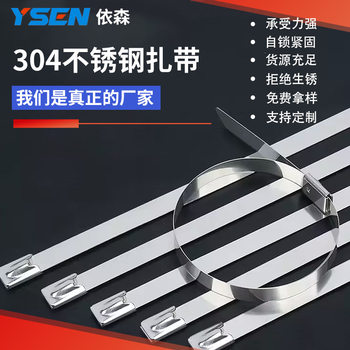 304 Self-Locking Stainless Steel Cable Ties Manufacturer 4.6-19 Marine Equipment Fixing Straps Metal Steel Straps Hoops