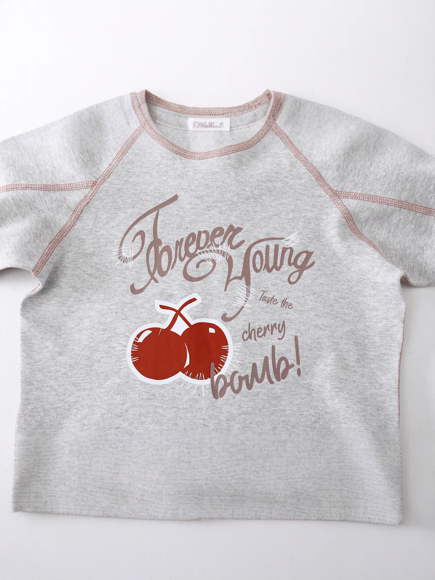 New Girls' Raglan Sleeve Undershirt, Versatile Minimalist Casual Seamless Long-Sleeve, Cartoon Printed Base Layer