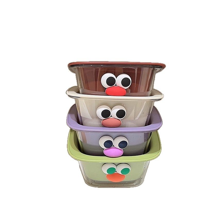 Cute Cartoon Big-Eyed Draining Basket, Kawaii Small Fruit Washing Basket, Convenient Candy-Colored Dopamine Draining Basin
