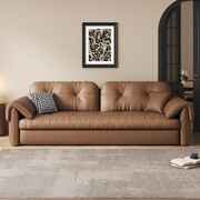 High-grade Nappa Leather Sofa Bed Multi-functional Folding Dual-purpose Double-person Living Room Pull-out Invisible Bed 2024 Ne
