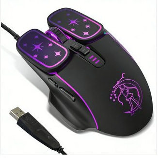 月亮鼠标MOUSEUSB有线游戏鼠标电脑鼠标护目镜车头盔配件мышь