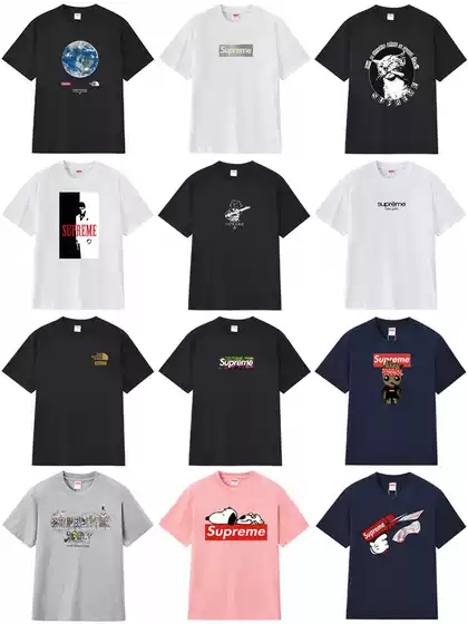 Cross-Border Supply Foreign Trade Wholesale Trendy Brand Supreme Short-Sleeve American Style Box Classic 240g T-Shirt Half-Sleeve 11