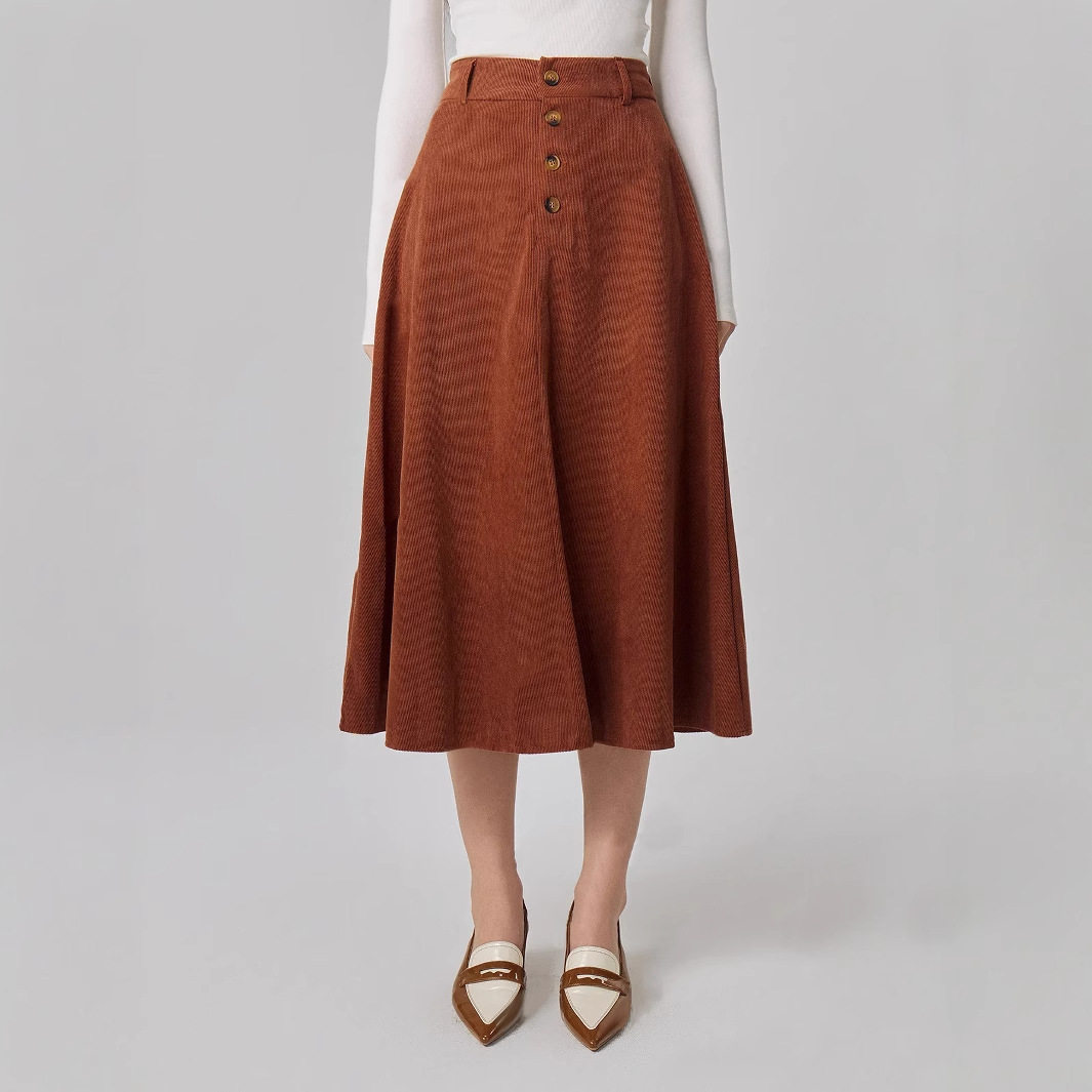 High Waisted Vintage Skirt Elegant Versatile Retro Style Perfect for Casual or Formal Occasions Wholesale Available