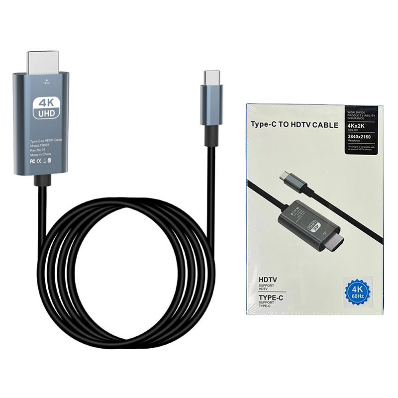 Type-C to HDMI Adapter Cable 4K High-Definition Cable Laptop Mobile Phone Tablet Projection Screen Same-Screen Cable