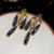 161#Серебряная игла-золотисто-голубая