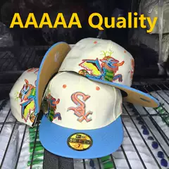 High-Quality White Socks Baseball Cap for Men and Women Embroidered Peaked Cap Street Non-Adjustable Open Hat Foreign Trade Wholesale