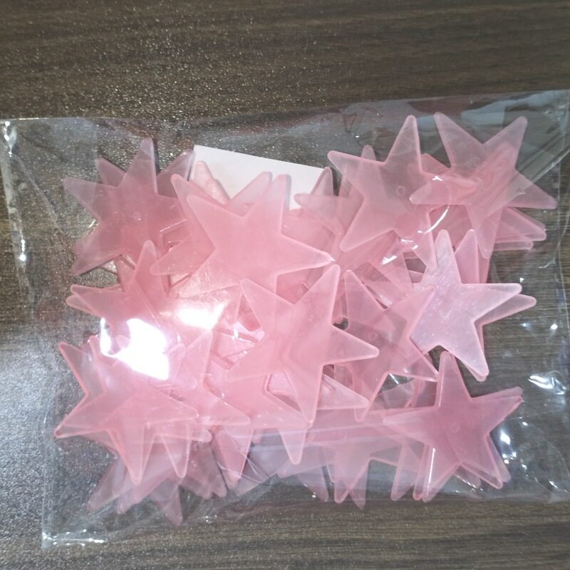 2-3cm夜光星星墙贴装饰荧光五角星跨境彩色发光门窗贴立体冰箱贴