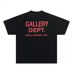 Pure Cotton Short-Sleeve T-Shirt for Men, Vintage High Street T-Shirt, Gallery Department Print Shirt, Fashionable Letter Print T-Shirt, Casual O