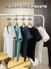 Rl26S New Model Five-Color V-Neck T-Shirt for Summer, Women's American-Style Cotton Breathable Comfortable Short-Sleeve T-Shirt Base Layer