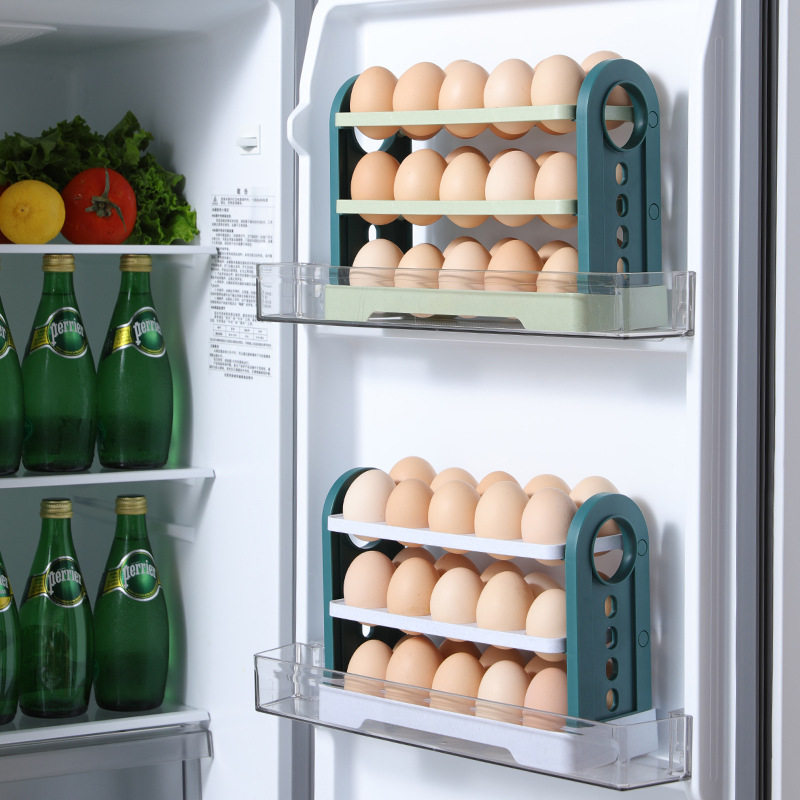 Egg rack refrigerator side door storage flip egg holder refrigerator storage box food grade fresh-keeping box egg storage box