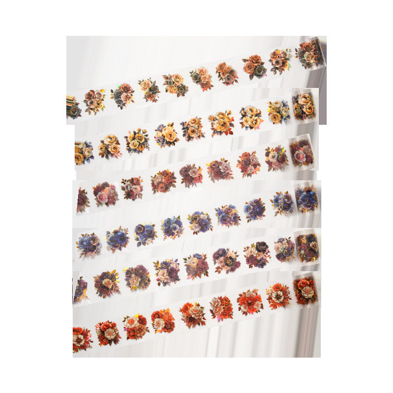 Diablo Phantom of the Opera PET tape gilded flower note set series gilded flower hand account decoration material cycle paste 6